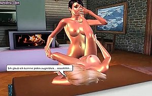 Exotic animated chick giving bj