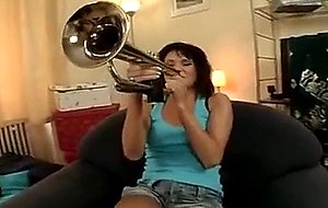 She can sure blow that horn!