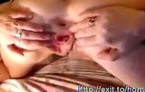 Mother shows her holes before webcam