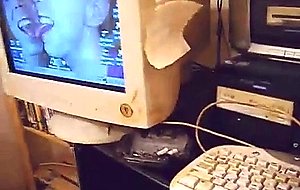 Amateur crossdresser dancing & dildoing