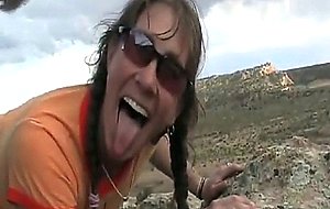 Girlfriend gives a great bj in the mountains