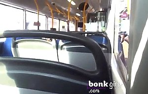Sucking dick and fucking in public bus 