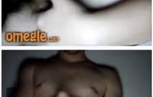 Omegle big tits girl tease me and make me cum