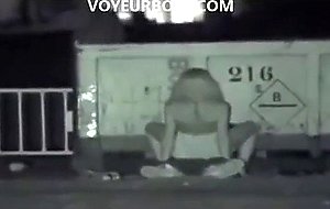 Drunk new years eve party goers caught gettin frisky on the roadside by an iphone voyeur