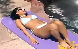 Sexy Latina takes off bikini outdoors