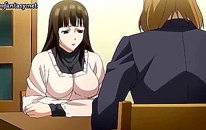 Lascive anime milf with huge tits