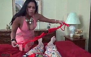 Sexy mom punishes son  