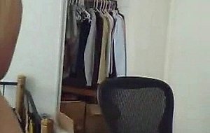 Blonde teenager masturbates on webcam