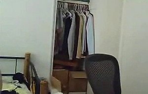 Blonde teenager masturbates on webcam