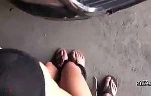Flashing and naked in public hitchhiking