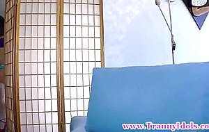 Blonde ts cock sucked off
