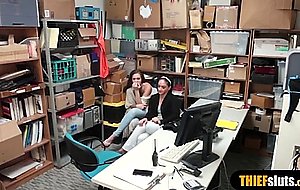 Cute teen thieves punish fucked on cctv 