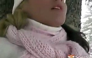 Masturbating in the snow