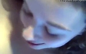 Dad cums on daughters face close up