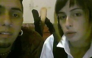 Punk couple sex on webcam  