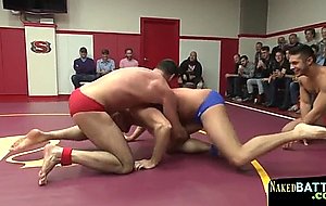 Tag team feeds their opponent cock  