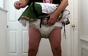 Diapered sissy beerwench locked in chastity
