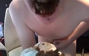 Gay man eating his own shit in front of camera
