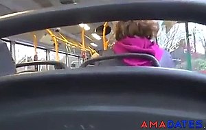 Two sluts giving group bj to me in buss  