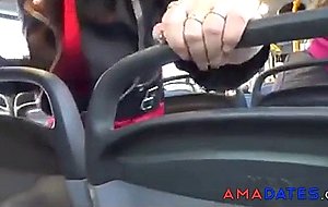 Two sluts giving group bj to me in buss 