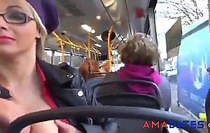 Two sluts giving group bj to me in buss 