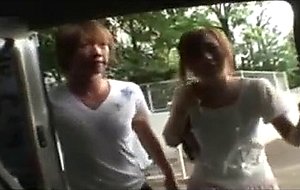 Japanese Chick Gets Bangged On The Van