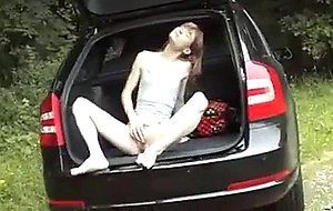 Skinny Girl Fucks In The Back Of Car