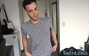 Horny latino sucking dong 