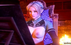 D anime shemale intense fucking and tittty cumming