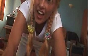 Tiny blonde fingered and fucked