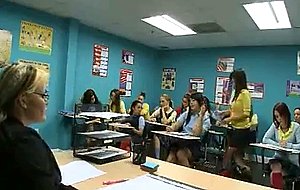 Classroom Of Girls Laugh At The Boys Boner