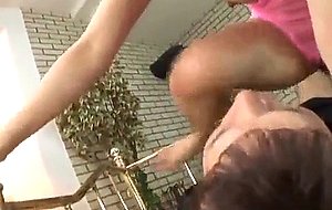 Kana has crack licked and fucked through pink crotchles