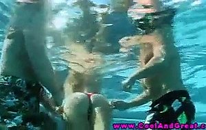 Horny blonde teen grabs two cocks to suck and fuck