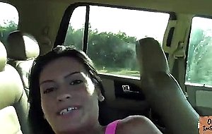Stranded latina flashes tits to get help