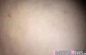Blowjob and creampie with korean american whore