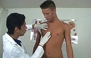 Doctor plays with a guys cock