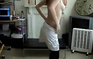 Fit teen strips and dances 