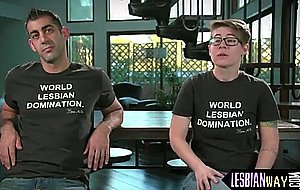 Lesbian beauty gets interviewed   