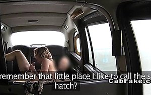 Busty brunette eats ass and fucks in fake taxi