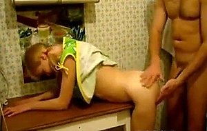 Russian Wife Fucked On Kitchen