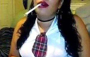 Schoolgirl slut smoking bj  
