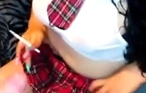 Schoolgirl slut smoking bj 