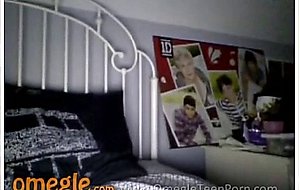 Omegle blonde teen masterbates with brush 