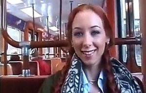 Redhead Takes Her Pussy All Over Town
