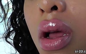 Red honey ts nicole starr splatters cum all over her tummy