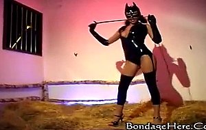 Hot latex cat-lady in sexy bondage showing off her perfect ...
