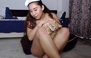 Gigantic tits brunette nurse 