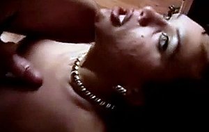 Brunette tgirl spreads her legs for deep anal