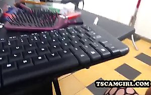 Huge dick ebony shemale cums