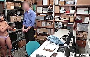 Latina shoplifter gets mouthful of cock 